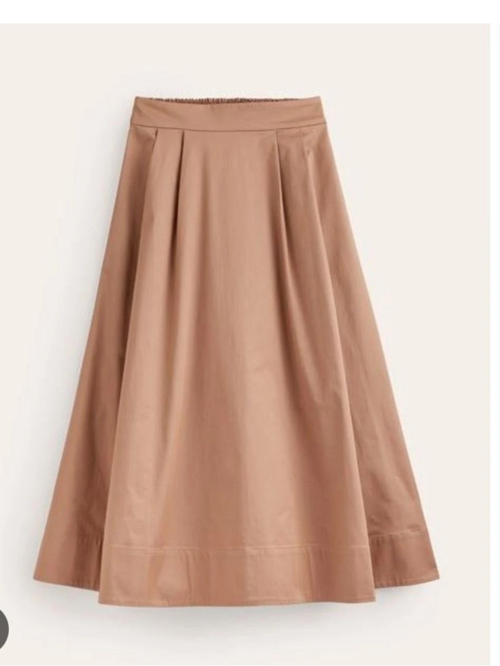 BODEN Isabella Cotton Sateen A-Line Skirt in Camel Brown - Picture 3 of 6